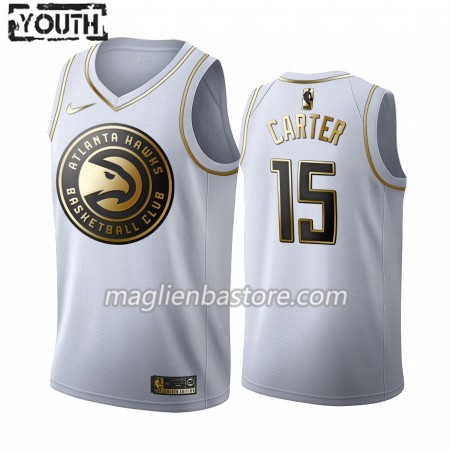 Maglia NBA Atlanta Hawks Vince Carter 15 Nike 2019-20 Bianco Golden Edition Swingman - Bambino
